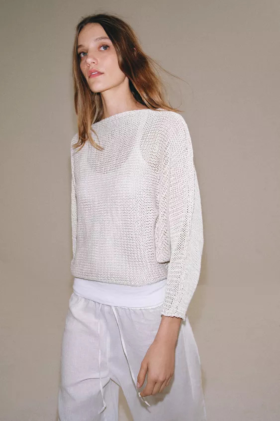 WIDE SLEEVE KNIT JUMPER | Zara US