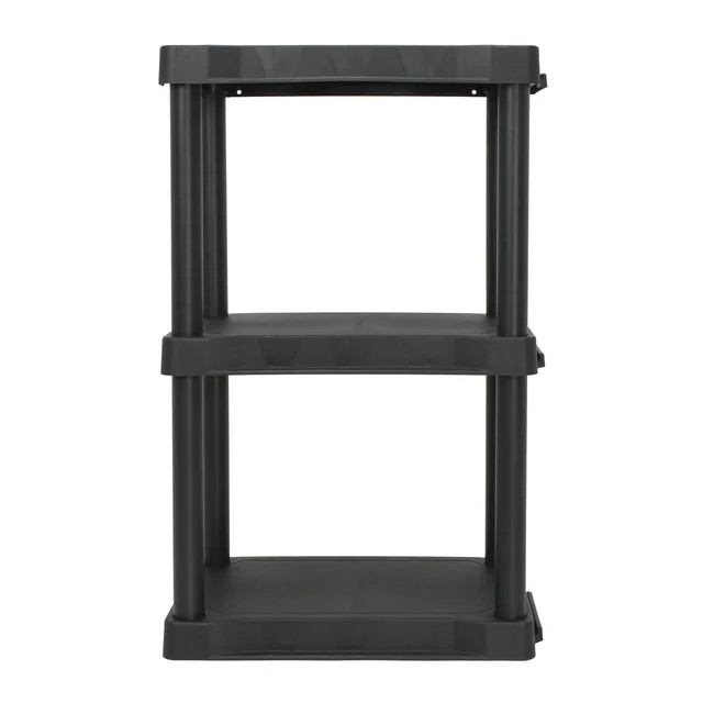 Hyper Tough Black Plastic 3-Tier 32" H x 20.07" W x 12" D, 150lb Total Capacity - Walmart.com | Walmart (US)