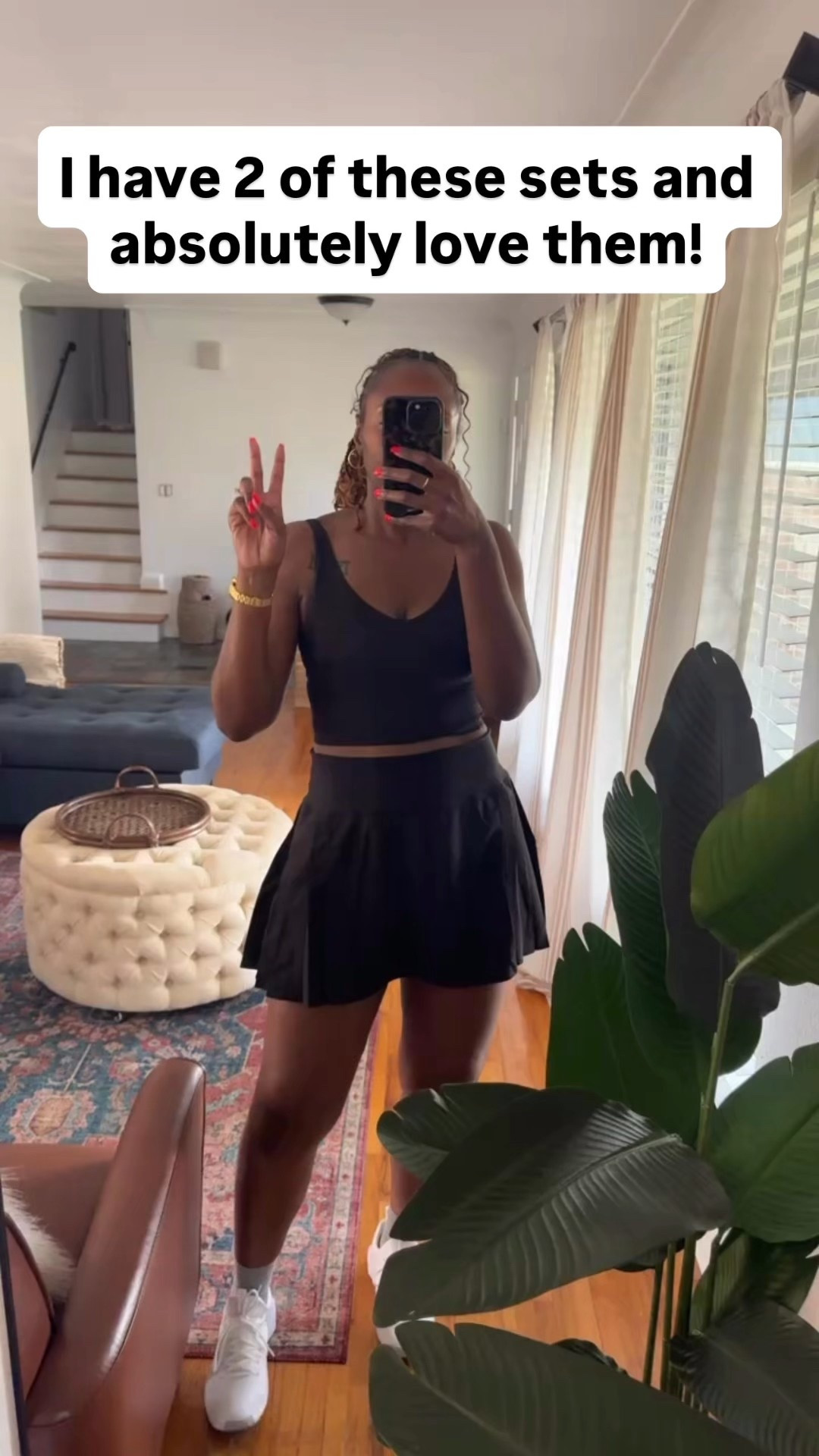 Wearing a medium in the top and large in the skort