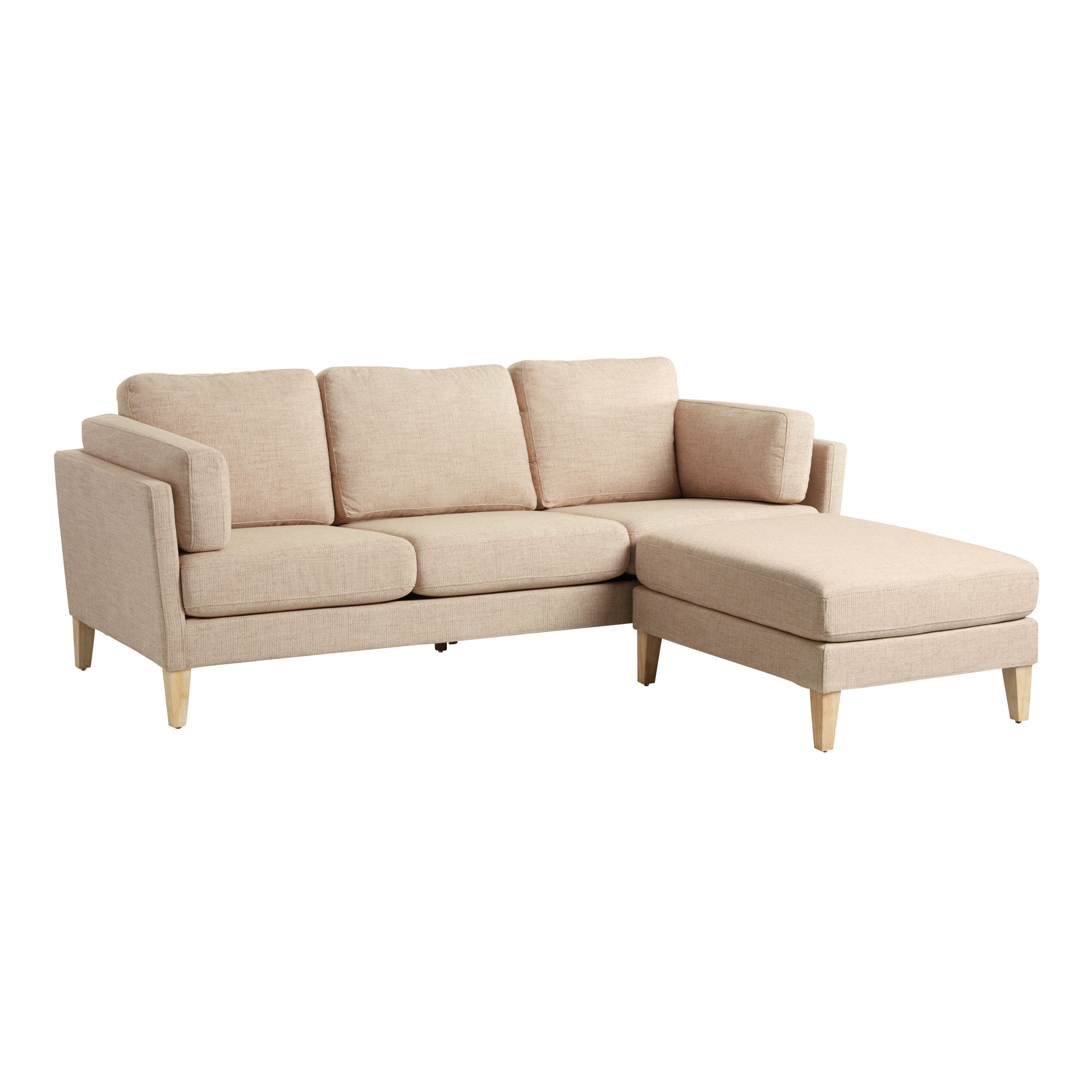Noelle Oatmeal Woven Sofa and Ottoman | World Market