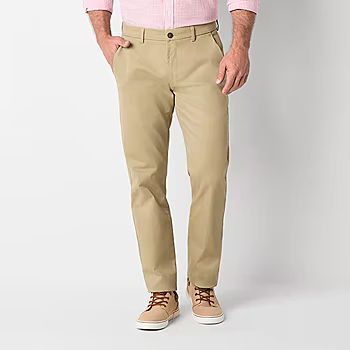 St. John's Bay Stretch Chino Mens Straight Fit Flat Front Pant | JCPenney