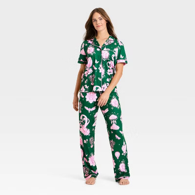 Wicked x Katie Kime Women's Graphic Pajama Set - Green XXS | Target