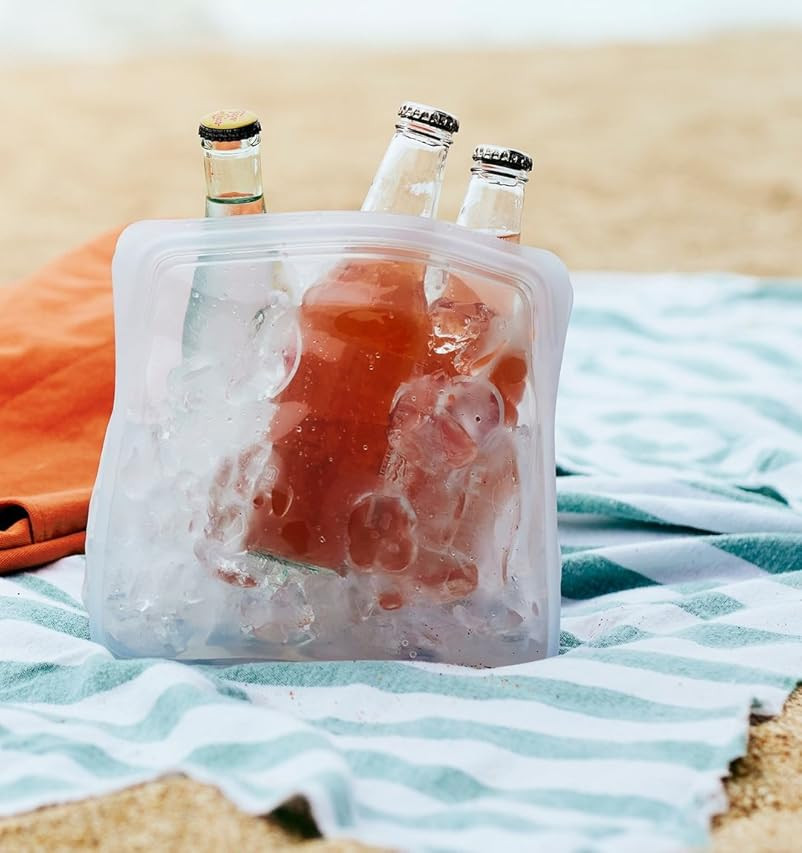 Stasher 100% Silicone Food Grade Reusable Storage Bag, Clear (Stand-Up Mega) | Plastic Free Lunch... | Amazon (US)