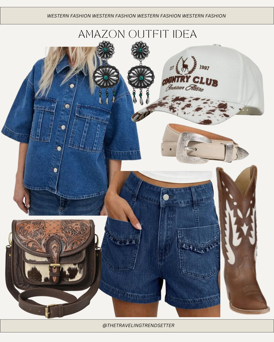Amazon western outfit  idea - denim on denim - festival
Outfit stage coach - cowhide - rodeo outfit - Pbr - Nashville - country concert outfit idea 

#LTKgrwm #LTKFestival #LTKootd