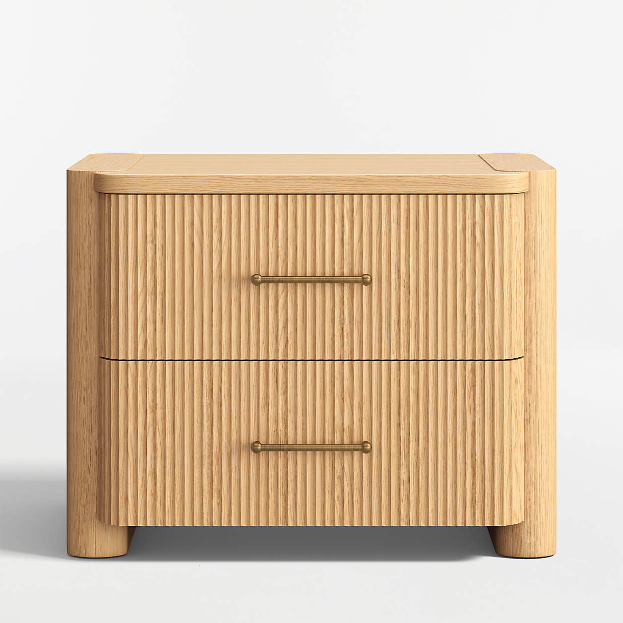 Kensington 29" White Oak Wood Fluted Charging Nightstand + Reviews | Crate & Barrel | Crate & Barrel