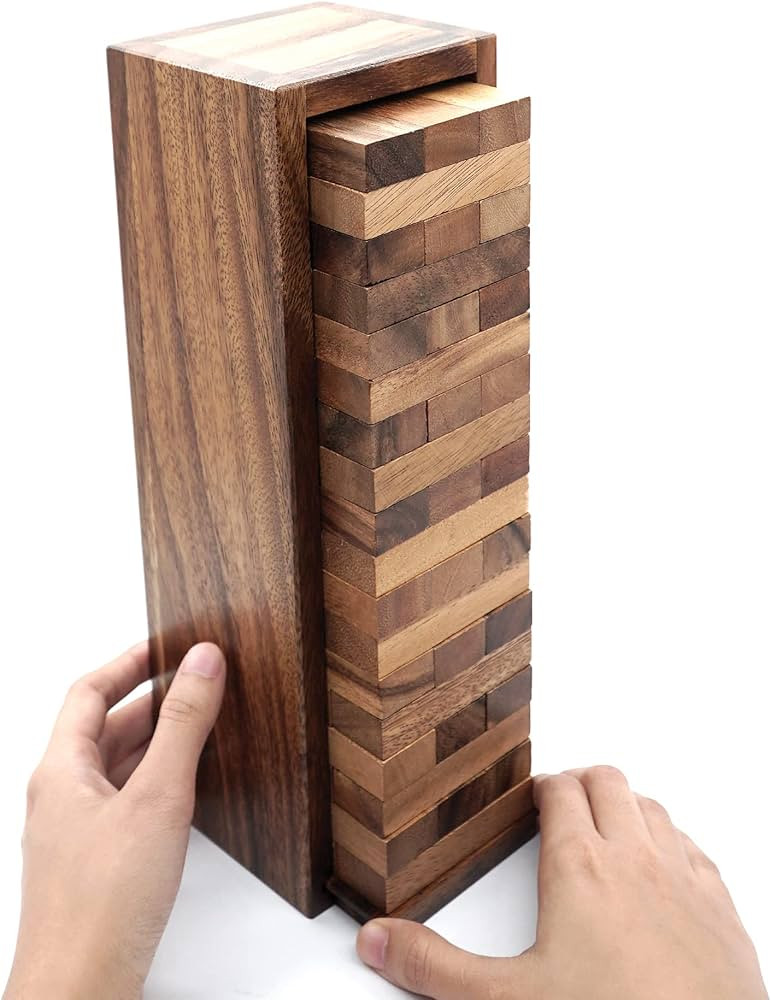 Amazon.com: BSIRI Wood Tumbling Tower Game - Ideal for Party Games, Camping Games, Outdoor Games ... | Amazon (US)