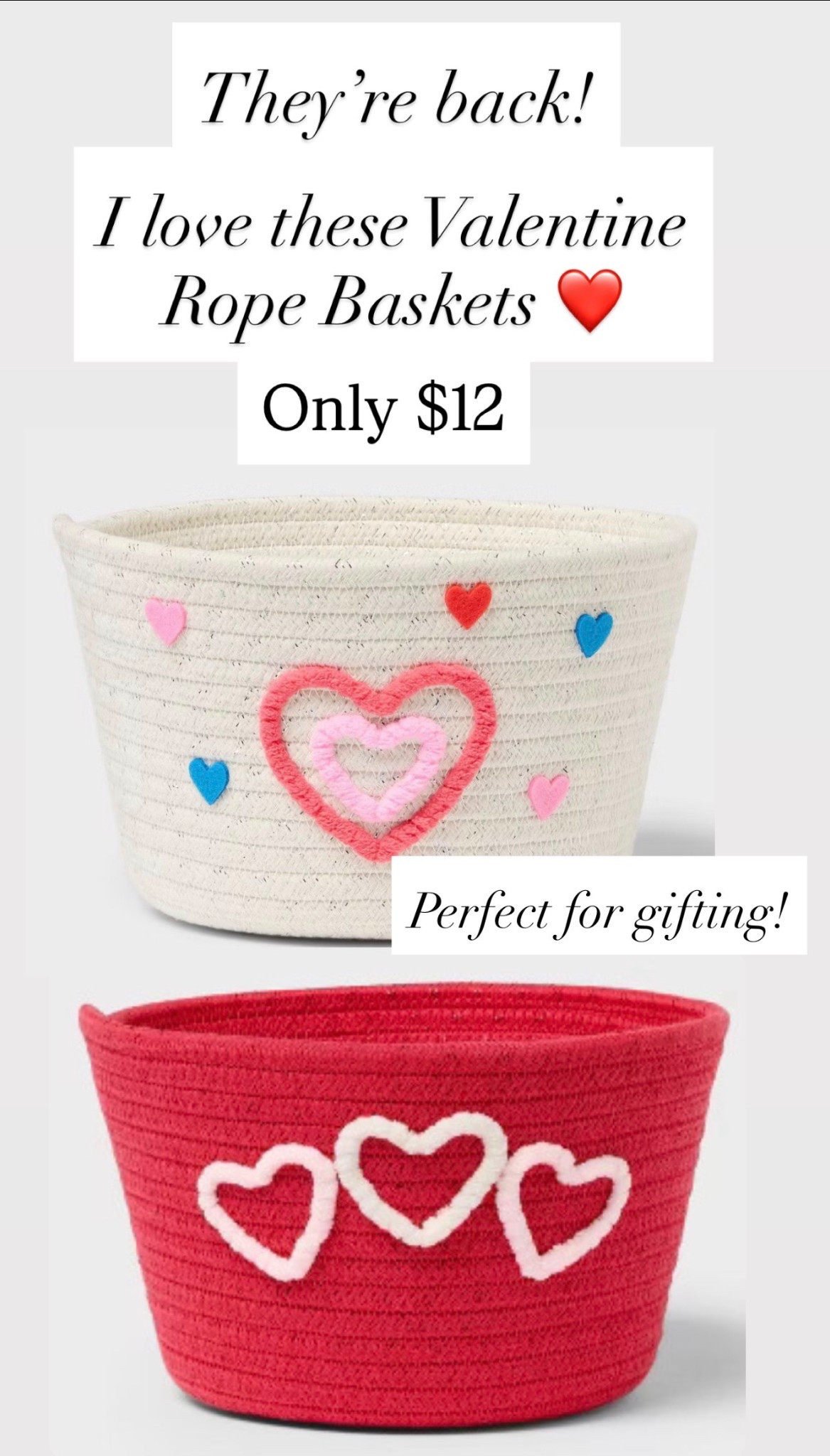 Valentine rope baskets 🩷❤️

#LTKValentine