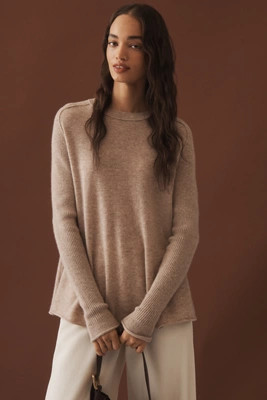 Maeve Crew-Neck Cashmere Swing Sweater | Anthropologie (US)