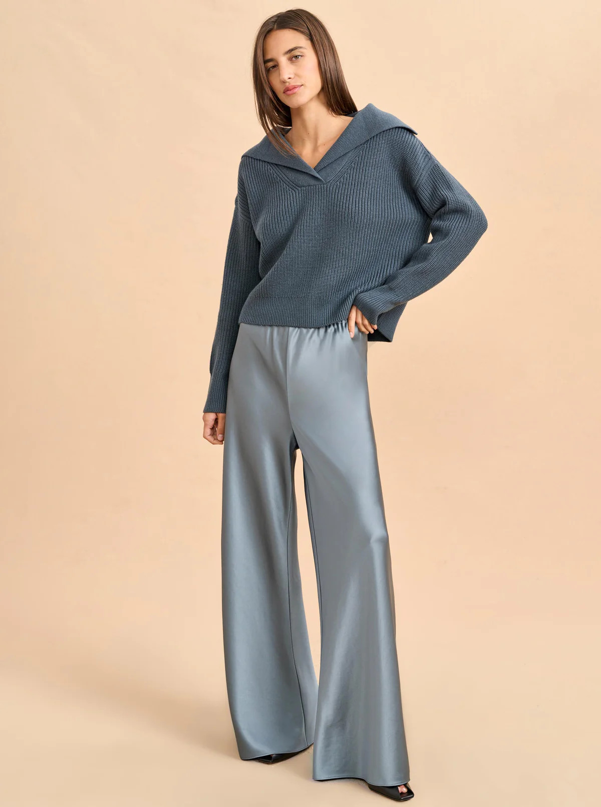 Steel satin Colby Pant | La Ligne | La Ligne