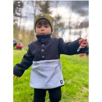 W26 Burton Toddlers' Cinder Fleece Anorak, True Black / Gray Heather, 4T | Burton Snowboards US