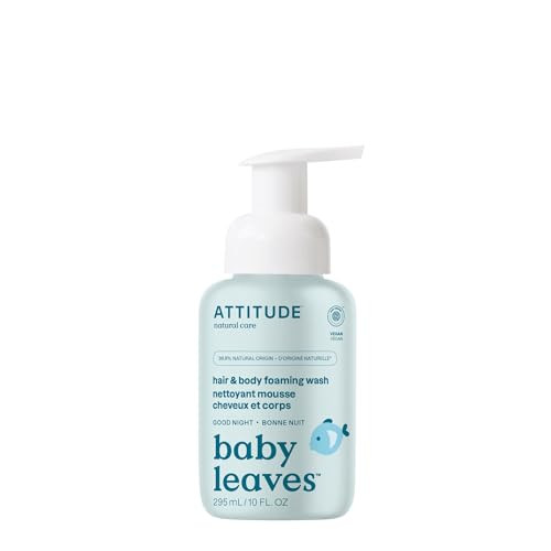 ATTITUDE 2-in-1 Hair and Body Foaming Baby Wash, EWG Verified Shampoo Soap, Dermatologically Tested, Made with Naturally Derived Ingredients, Vegan, Good Night, 10 Fl Oz | Amazon (US)