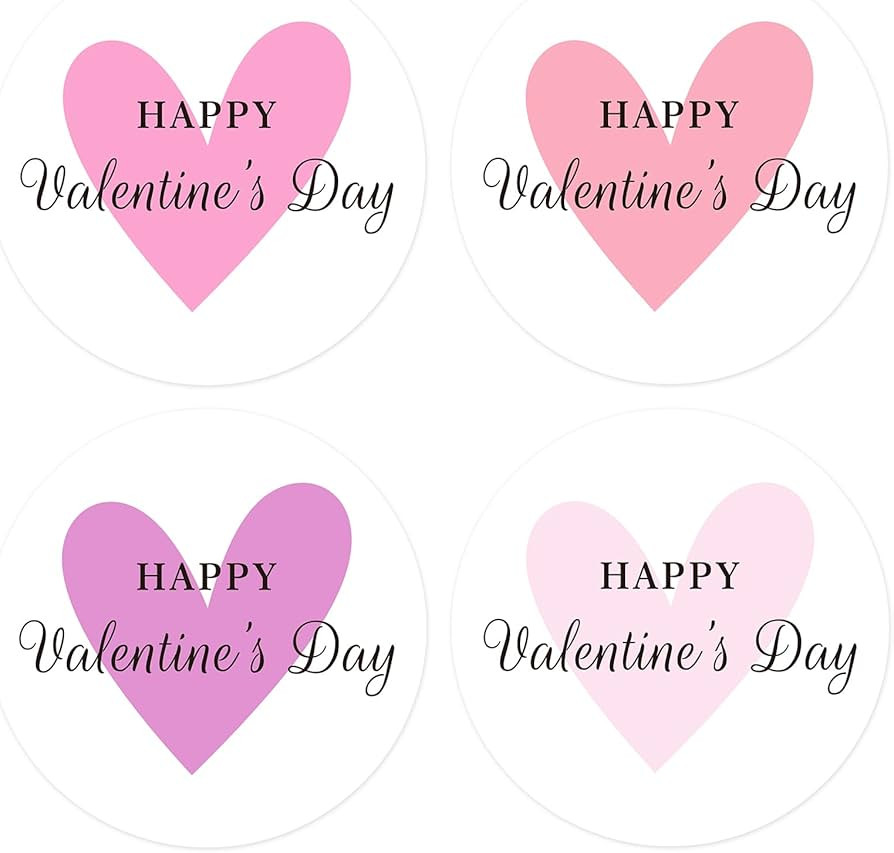 joycraft 120Pcs Valentine's Day Stickers, 2 Inches Happy Valentine's Day Stickers, 4 Styles Round... | Amazon (US)