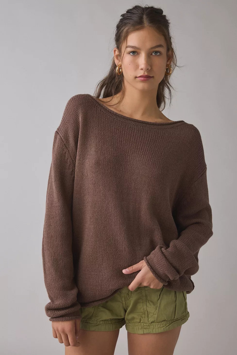 BDG Nola Cotton Blend Oversized Boatneck Sweater | Urban Outfitters (US and RoW)