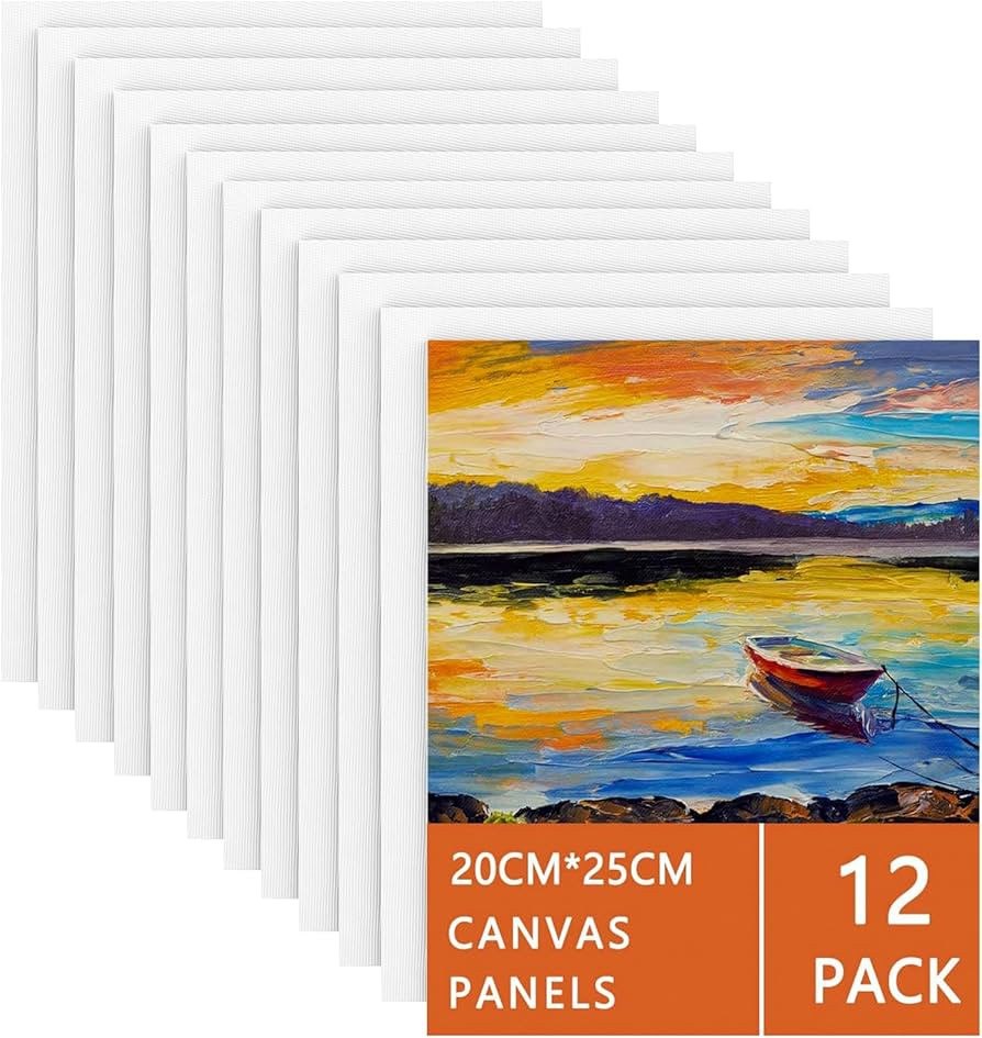 Canvas for Painting 8x10 Inch -12 Packs, Blank Artist Painting Canvas Panels for Acrylic, Oil Pai... | Amazon (CA)