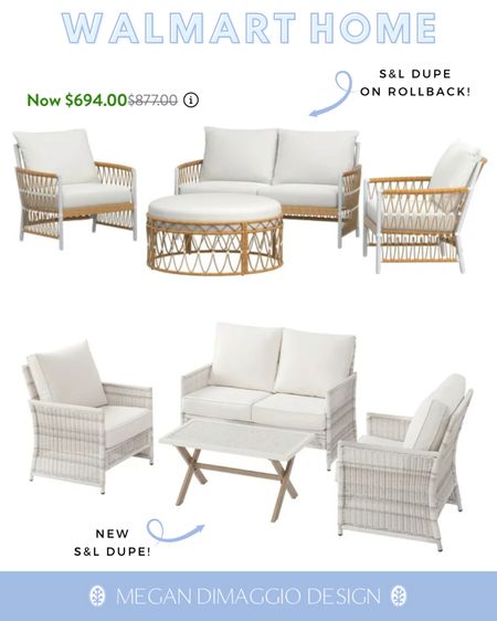 Great news!! This highly rated & best selling Serena & Lily dupe Salt Creek patio set is now on major sale and under $700!! Plus it’s also sold individually so if you just need more lounge chairs or just the sofa & ottoman, you can buy them separately now too!!

And I’m still loving this dupe Serena & Lily Pacifica outdoor set!! Highly rated too! ☀️🙌🏻😍

#LTKSeasonal #LTKsalealert #LTKhome