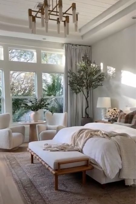 Bedroom, bed, bench, pillows, bedding, table, chairs

#LTKFamily #LTKStyleTip #LTKHome