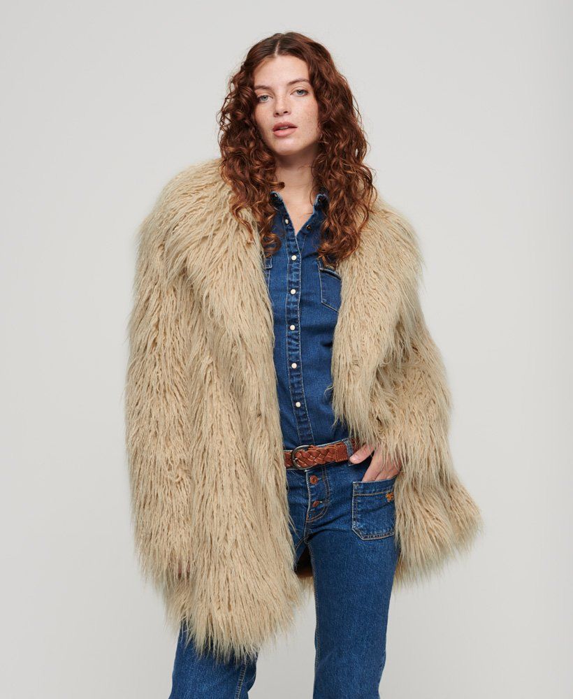 Mid Length Faux Fur Coat | Superdry (UK)