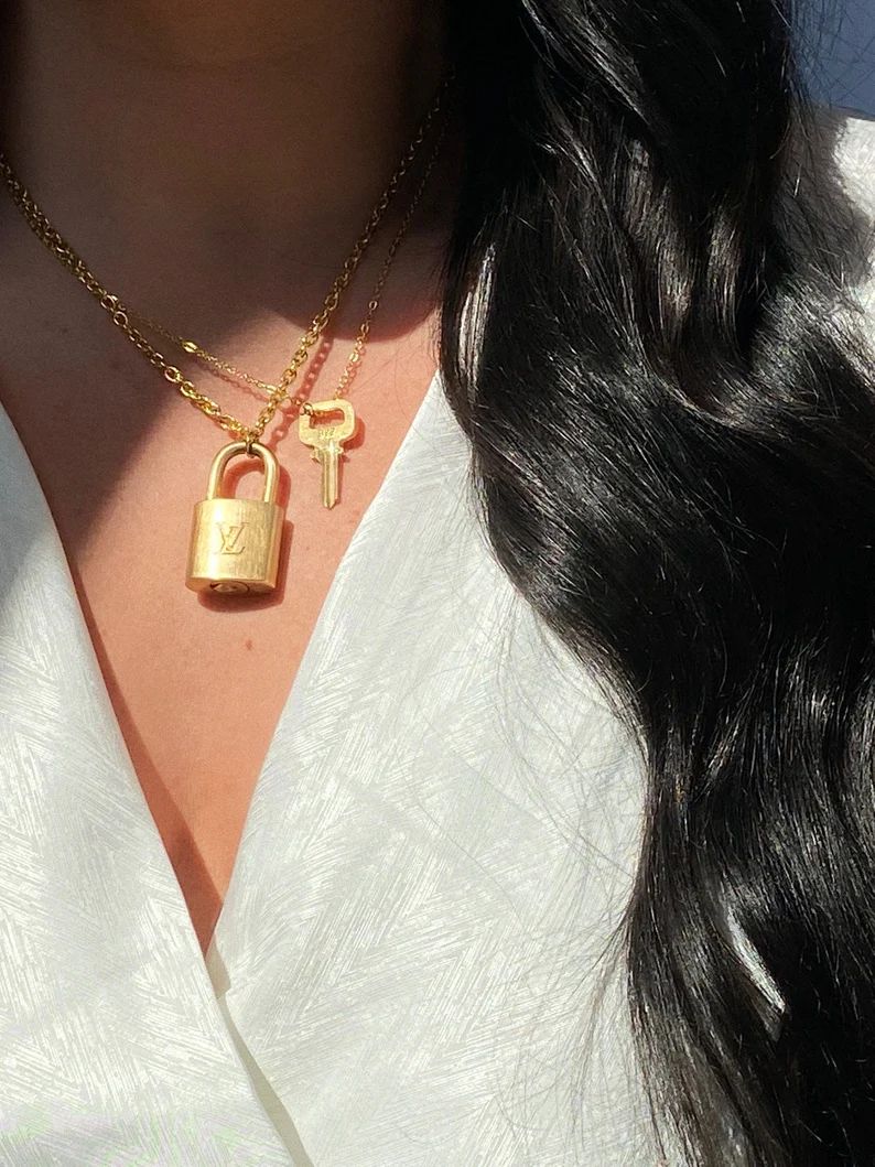 Repurposed Louis Vuitton Lock Necklace with Key | Etsy (US)