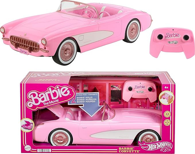 Hot Wheels RC Barbie Corvette, Battery-Operated Remote-Control Toy Car from Barbie The Movie, Hol... | Amazon (US)