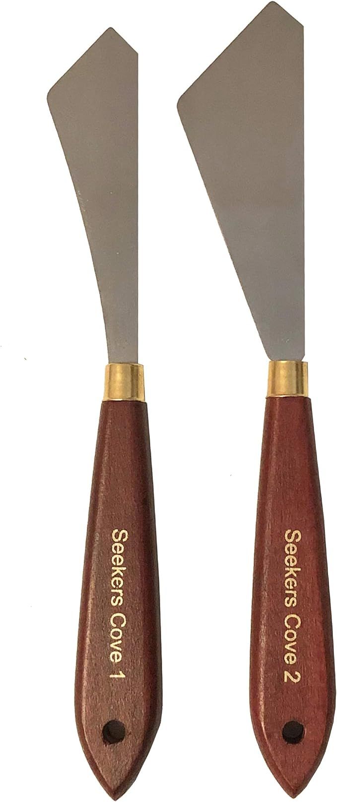 Painting Knife Set of 2 - Two Palette Knives - Wood Handle and Steel Blade (2) - Straight Edge Ge... | Amazon (US)