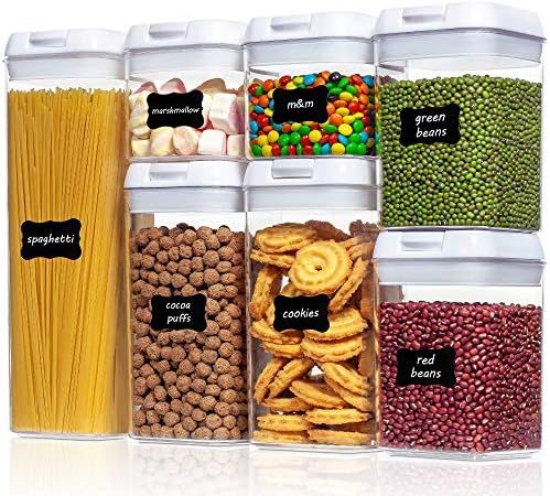 Airtight Food Storage Containers, Vtopmart 7 Pieces BPA Free Plastic Cereal Containers with Easy ... | Amazon (US)