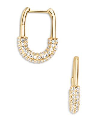 Delanie Pavé Oval Hoop Earrings in 18K Gold Plated Sterling Silver | Bloomingdale's (US)