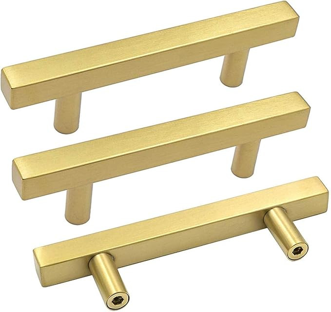 goldenwarm 5Pack Brushed Brass Drawer Pulls Gold Kitchen Hardware - LS1212GD76 Gold Cabinet Pulls... | Amazon (US)