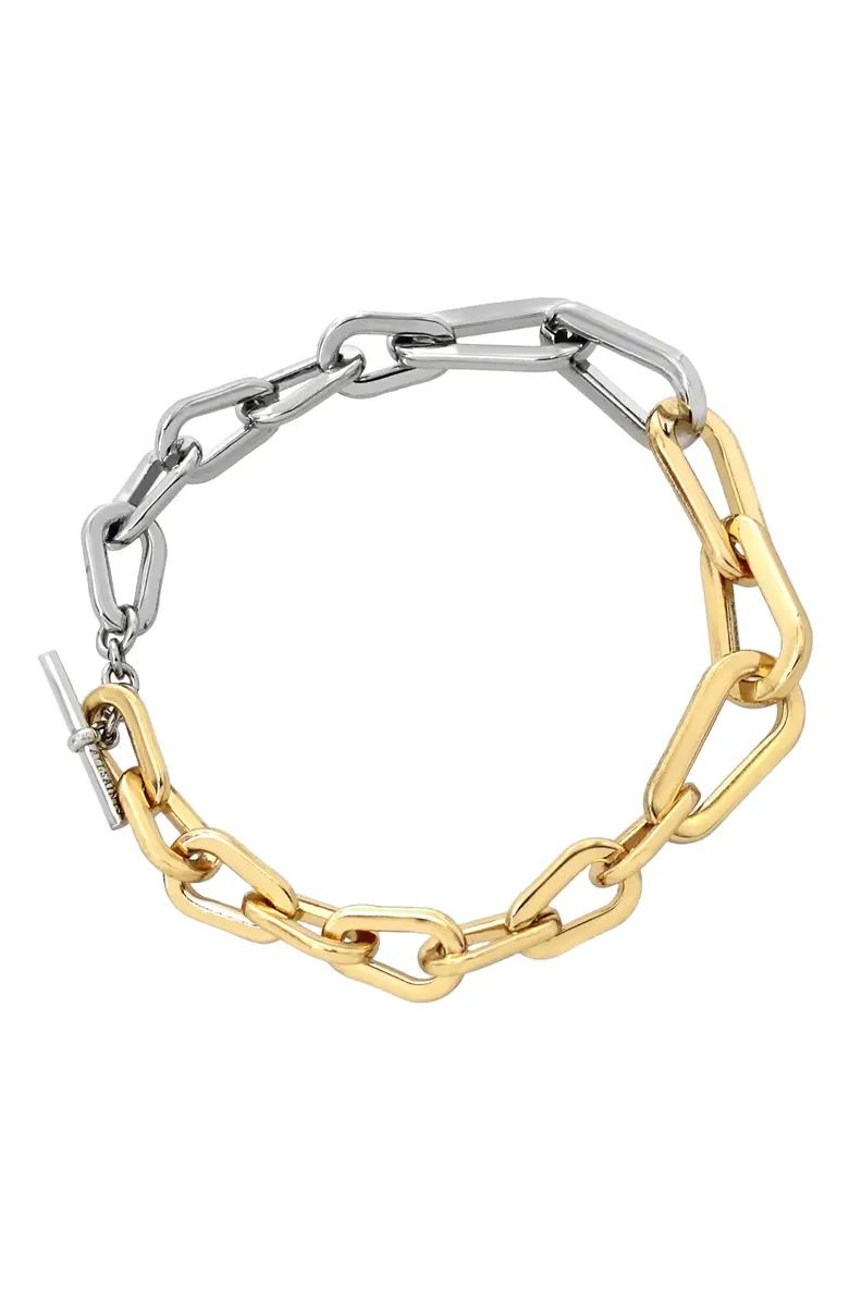 AllSaints Two-Tone Carabiner Chain Toggle Bracelet | Nordstrom | Nordstrom