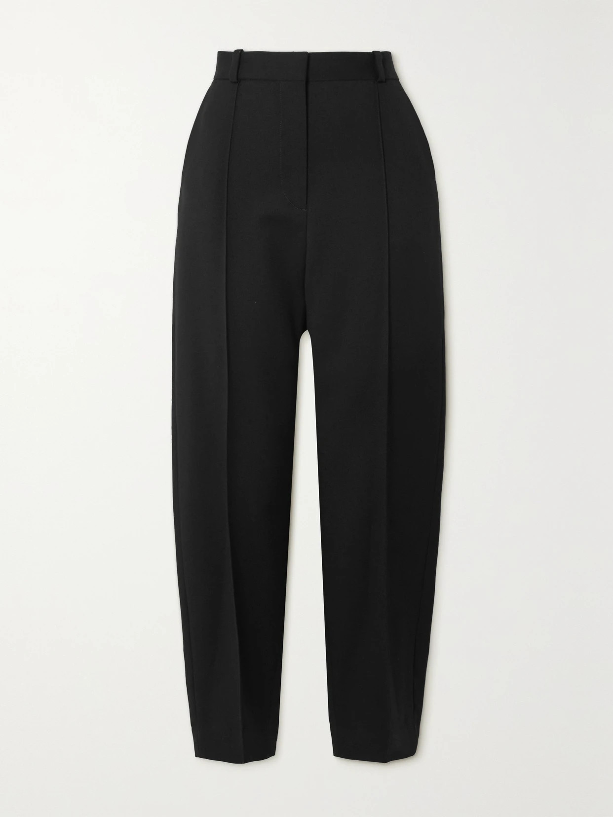 TOTEME - Cropped Wool Straight-leg Pants - Black | NET-A-PORTER (US)