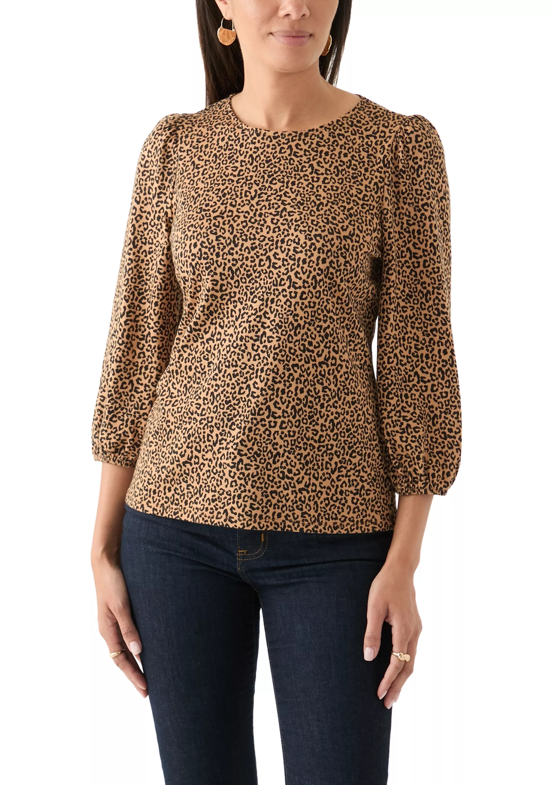 Women's 3/4 Puff Sleeve Printed Top | Belk
