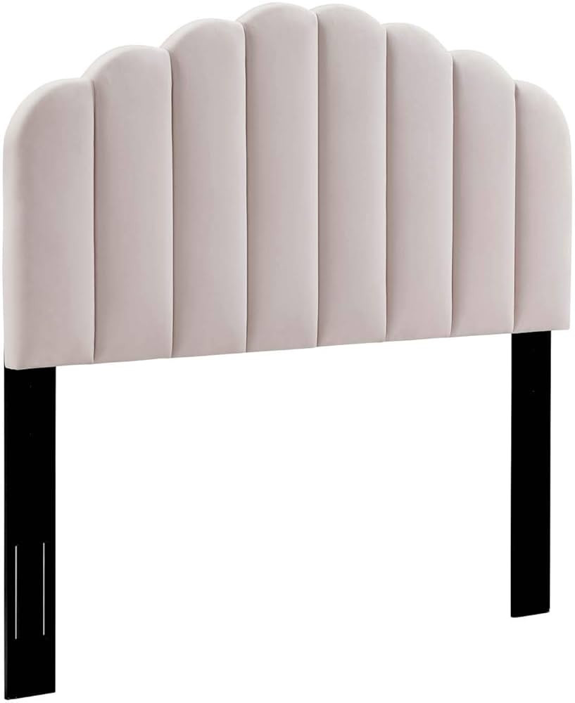 Modway Veronique Channel Tufted Performance Velvet Upholstered Twin Headboard in Pink | Amazon (US)