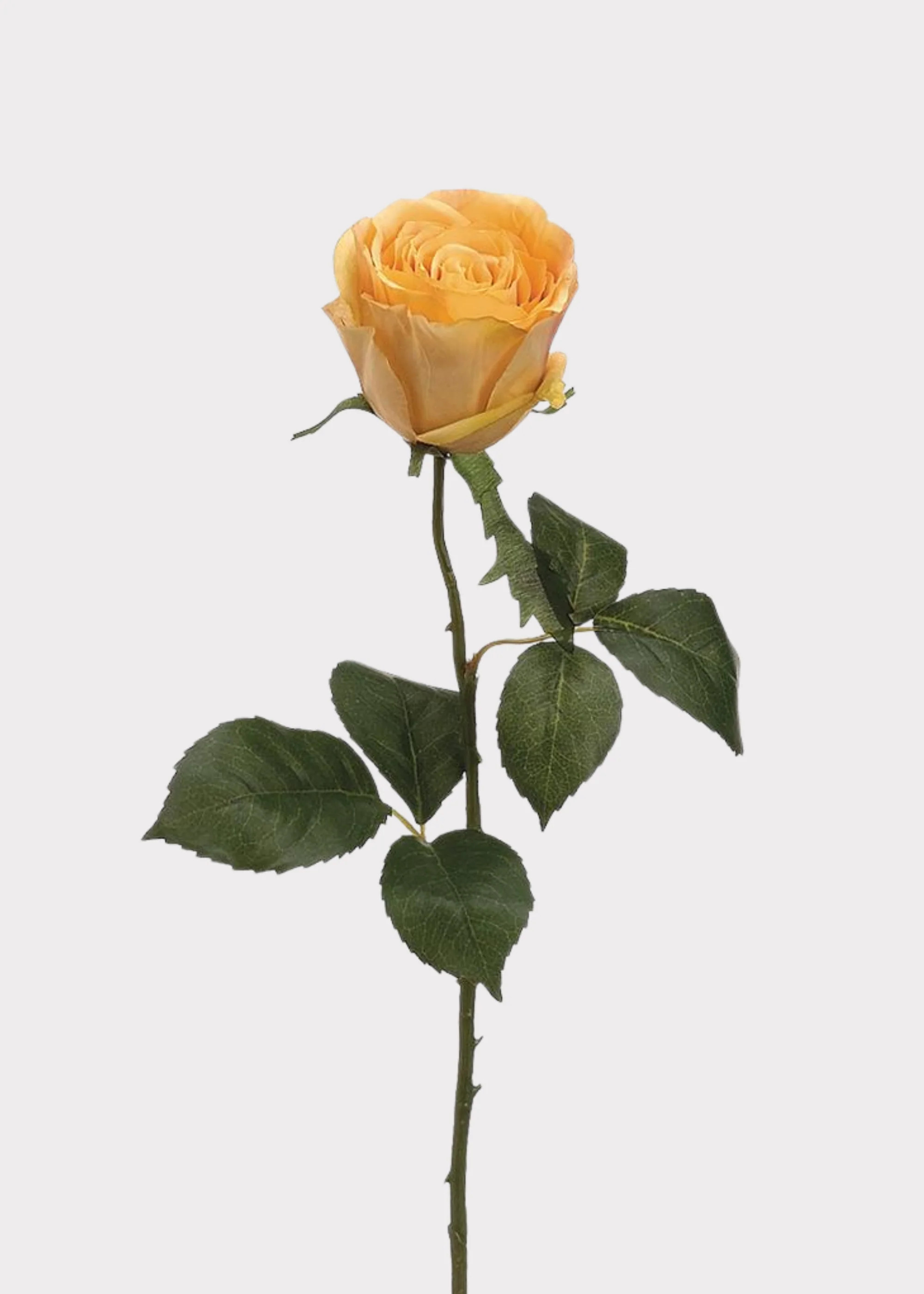 Yellow Gold Half Open Rose Fake Flower - 22 | Afloral