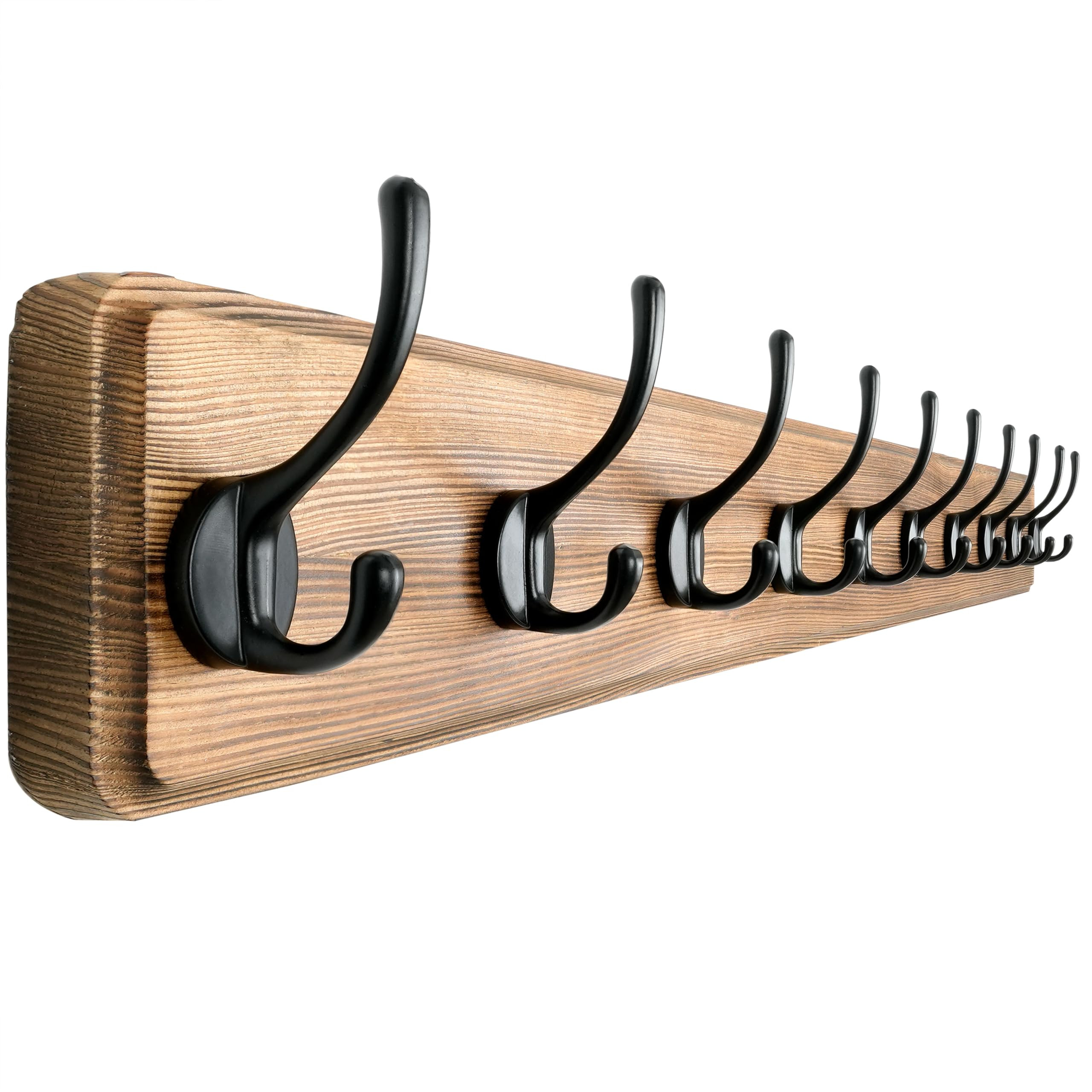 Dseap Wall Mounted Coat Rack: 38-1/4" Long, Patented, Heavy-Duty, 10-Double-Hooks Wooden Hanger R... | Amazon (US)