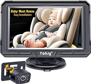 Baby Car Camera Easy Install: 360° Rotation USB Plug and Play Clear Night Vision Backseat Camera... | Amazon (US)
