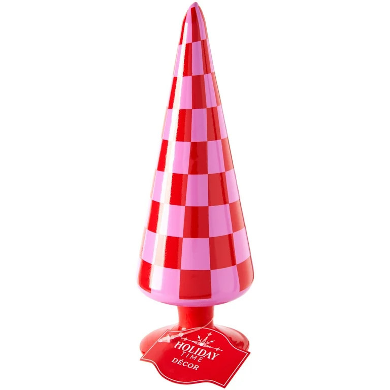 Holiday Time Red and Pink Tabletop Decorative Glass Tree, 8" | Walmart (US)