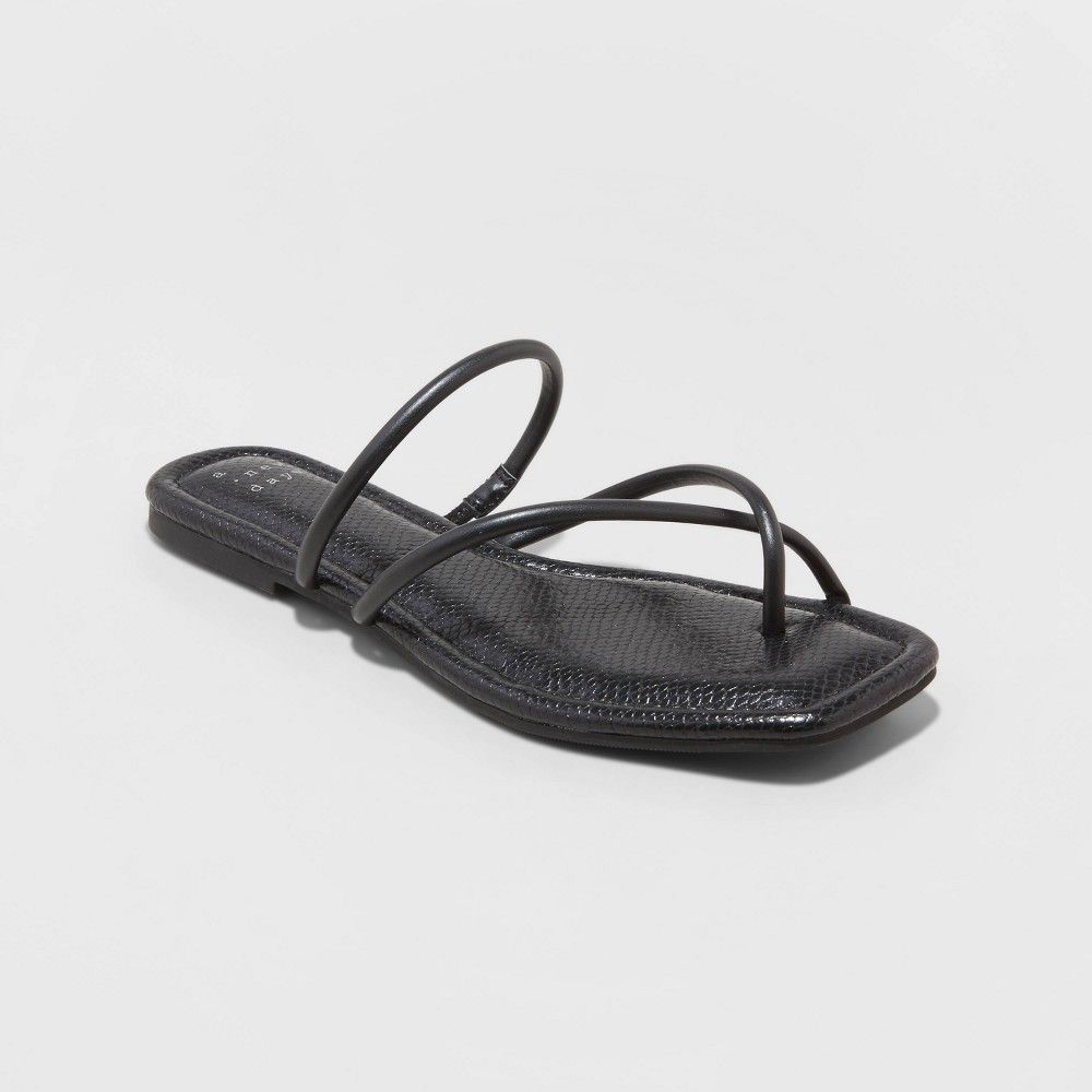 Women's Leon Slide Sandals - A New Day™ Black 9.5 | Target