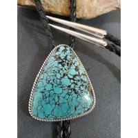 Turquoise Bolo Tie /Blue Tie/Leather /Genuine 925 Sterling Silver Bolo/Matrix Tie/Gift For Dad/B1 A | Etsy (US)