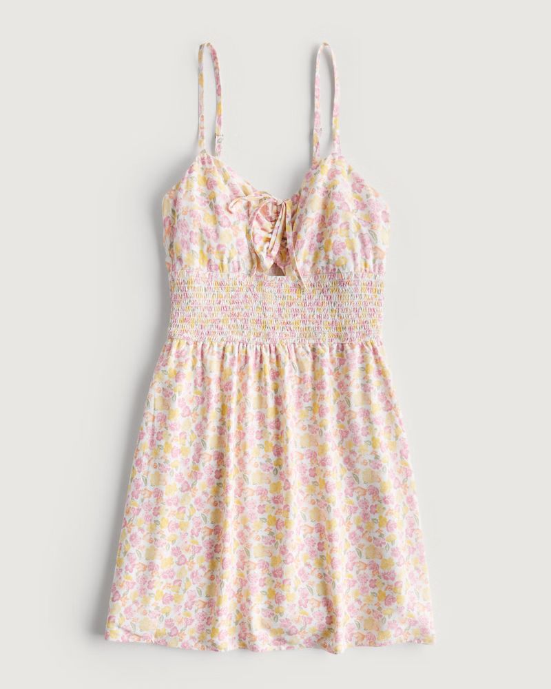 Women's Smocked Waist Cinch-Front Dress | Women's New Arrivals | HollisterCo.com | Hollister (US)