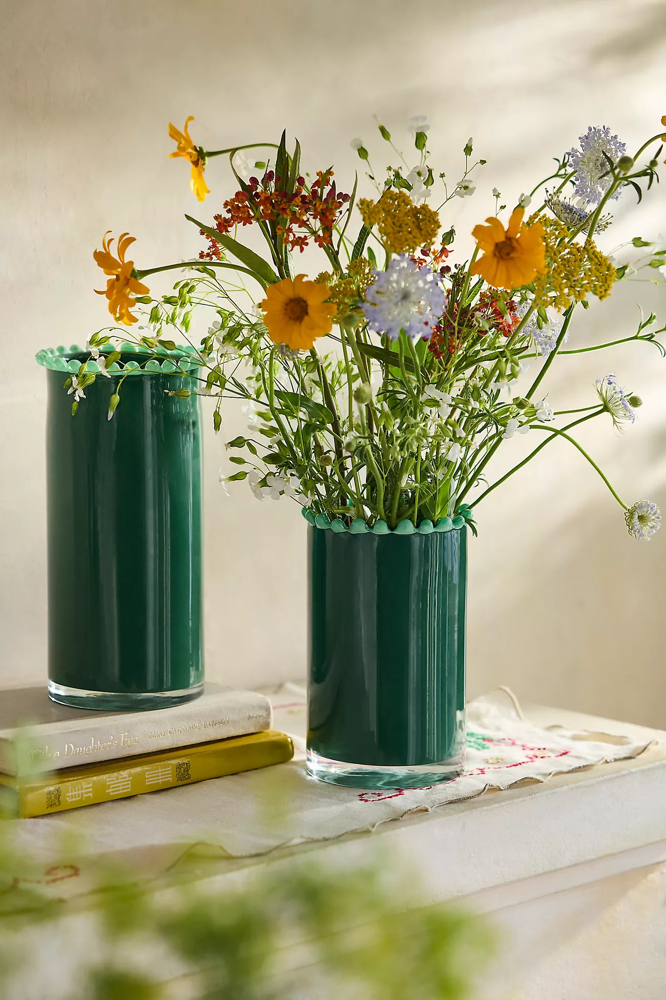 Dotted Rim Pink Glass Vase | Anthropologie (US)