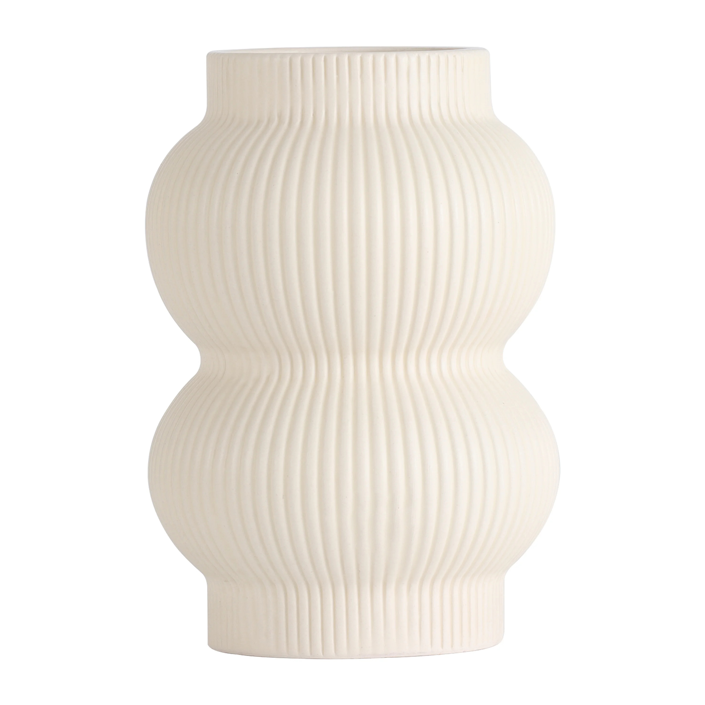 Home Decor Collection Cream Colored Ribbed Bubble Design Ceramic 7.09" Tabletop Vase | Walmart (US)