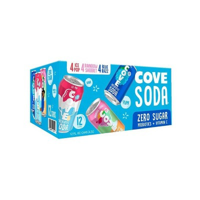 Cove Variety Pack Blue Razz Ice Pop Rainbow Sherbert Soda - 12pk/12 fl oz | Target