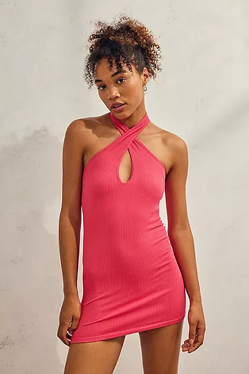 UO Seamless Wrap-Over Mini Dress | Urban Outfitters (EU)
