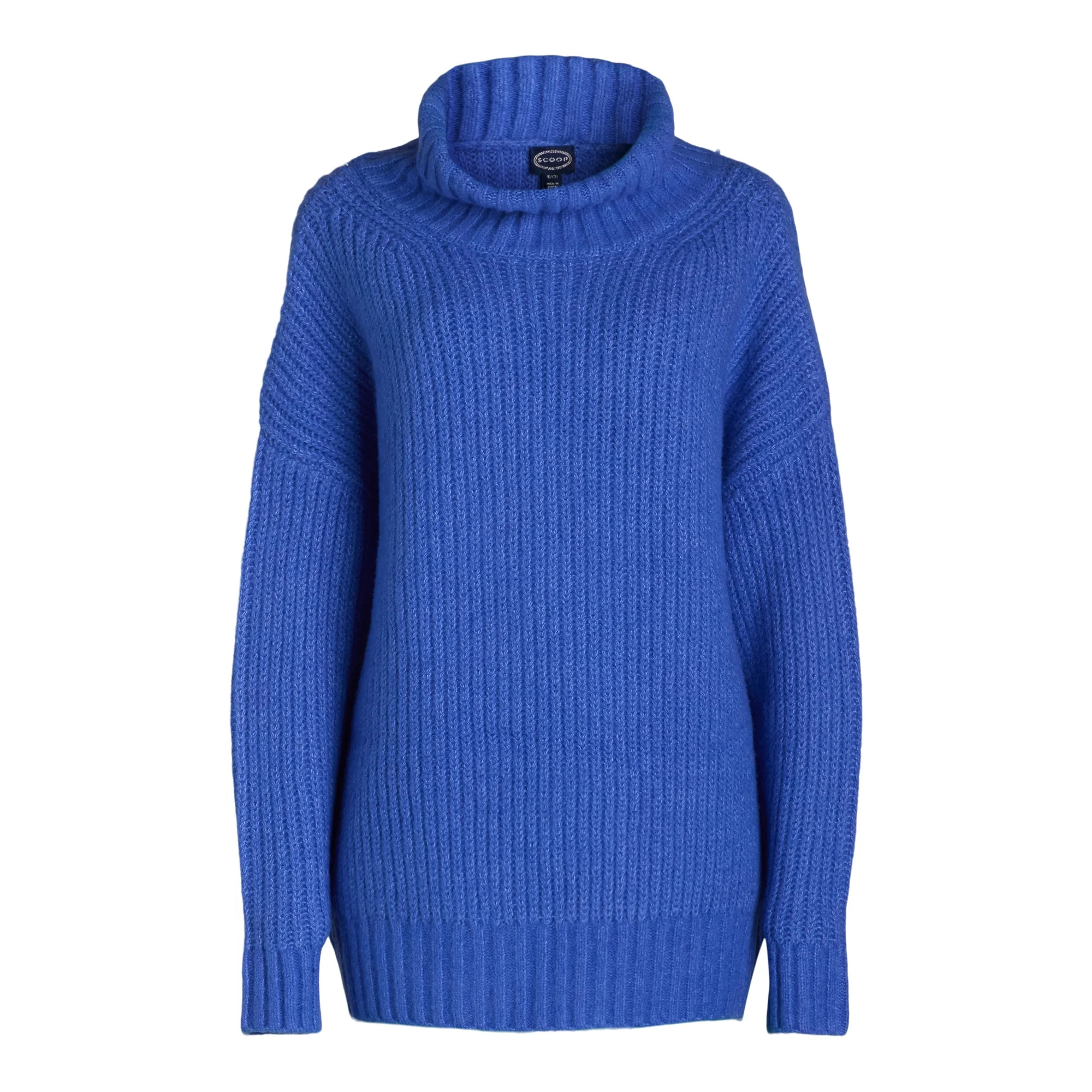 Scoop Women’s Chunky Funnel Neck Sweater, Lightweight, Sizes XS-XXL | Walmart (US)