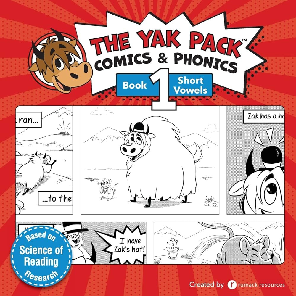 The Yak Pack: Comics & Phonics: Book 1: Learn to read decodable short vowel words (The Yak Pack C... | Amazon (US)