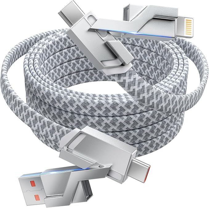 4 in 1 Charging Cable 5FT -MAX 66W Fast Charging Multi Charging Cable for All Devices, USB A/C to... | Amazon (US)