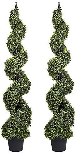 Wofair Artificial Spiral Topiary Trees. for House, Garden, Office, and Store Decoration. 2 Packs,... | Amazon (US)