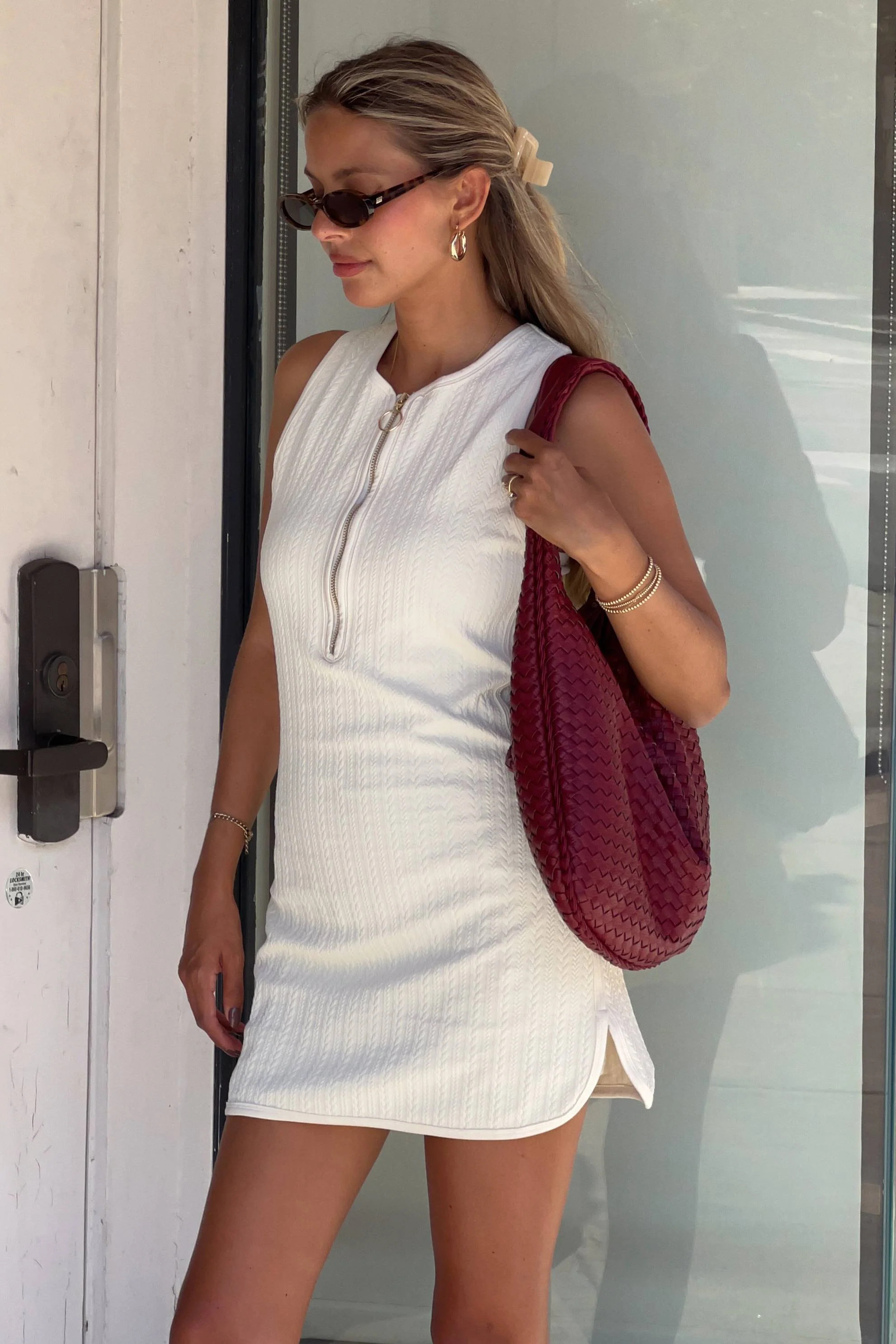 Matilda Dress Cream Cable | Tennis Dress | Beach Riot | Beach Riot