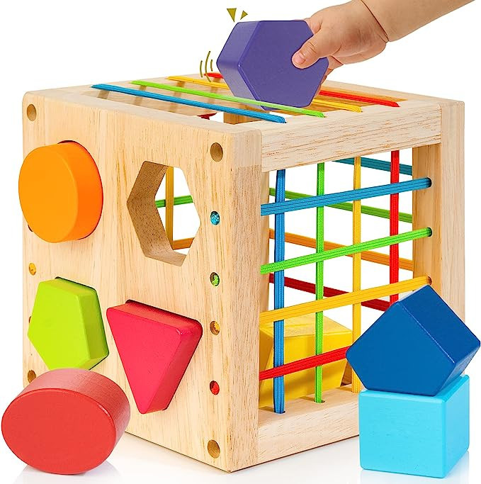 Winique Wooden Shape Sorter Toys for Toddlers 1-3 Years Old, Montessori Toys for 1 Year Old Baby ... | Amazon (US)