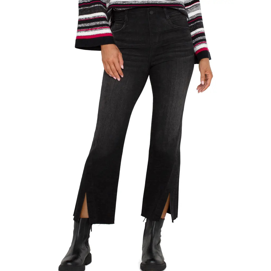 Liverpool Gia Glider Pull-On Twisted Raw Hem Crop Flare Jeans in Lost Creek at Nordstrom, Size 4 | Nordstrom