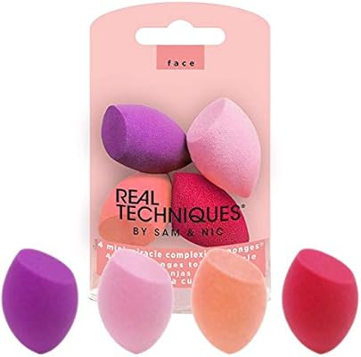 Real Techniques Mini Miracle Complexion Sponge Makeup Blender, Set of 4 Beauty Sponges | Amazon (US)